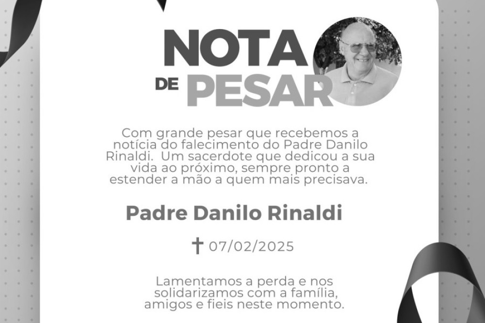 Câmara emite nota de pesar pelo falecimento do Padre Danilo