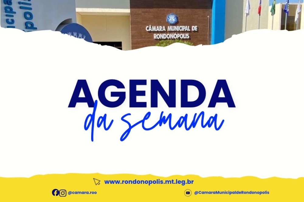 Confira a agenda semanal do dia 09/06 ao dia 11/06